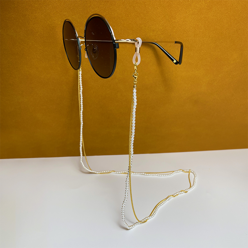 Chuỗi đeo kính retro hạt châu và hợp kim mạ đẹp glasses chain so cool