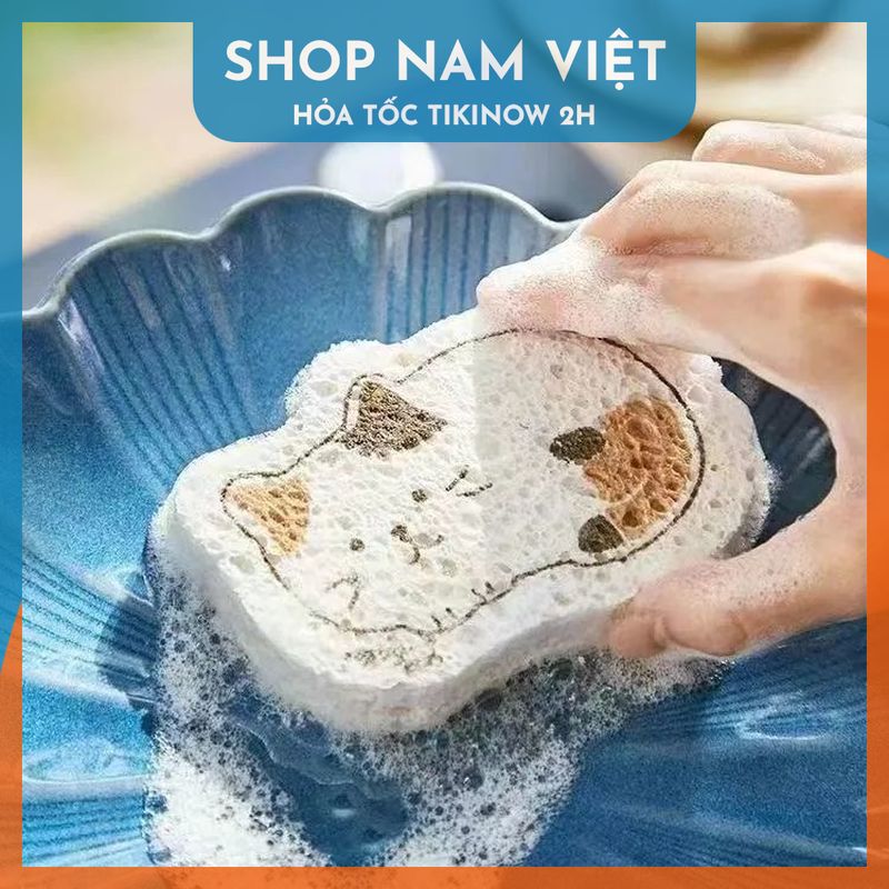 Mút Rửa Chén Cotton Gỗ Sinh Thái Dạng Nén