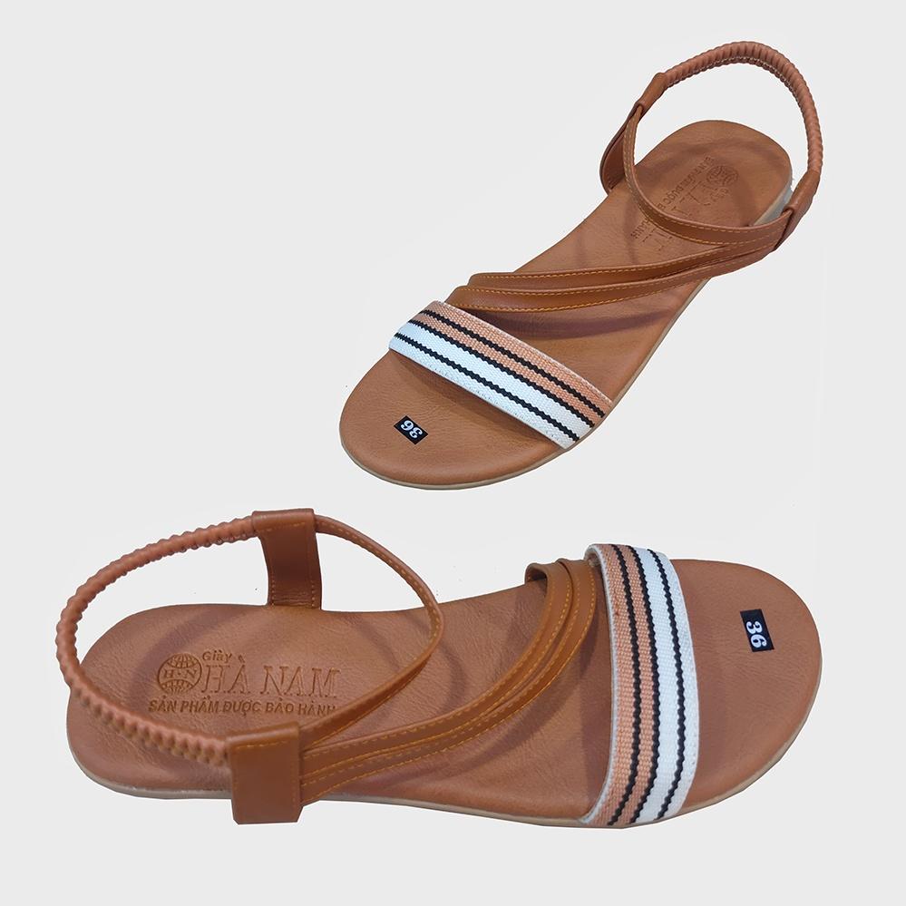 Giày Sandal Nữ Đế Bệt HÀ NAM Da Bò Thật Cao Cấp DNU2113