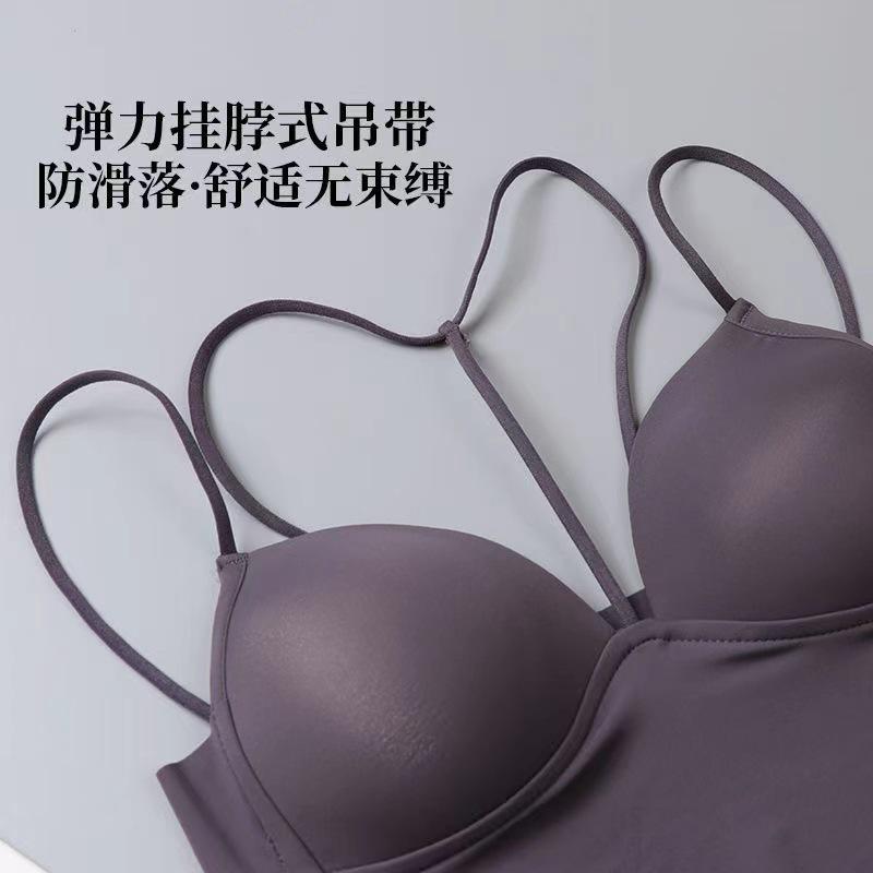 [Hottrend 2025]  ÁO BRA 2 DÂY DÁNG MẢNH CHUI CỔ chât liệu Su lụa băng mát lạnh sang chảnh, có Đệm mút nâng ngực gợi cảm