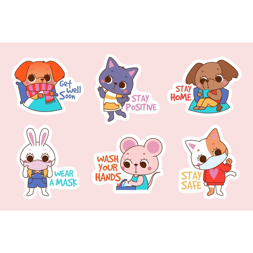 Sticker cute đáng yếu chống nước dán trang trí laptop, mũ nón bảo hiểm, vali, xe tay ga - 4281144