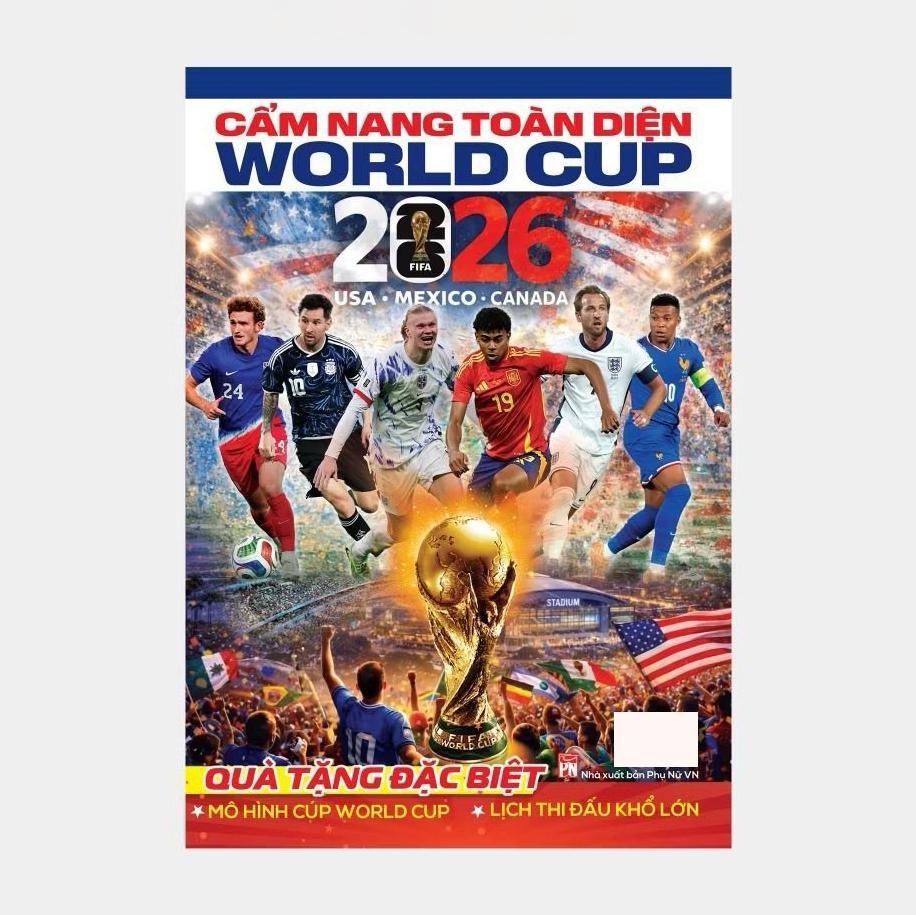 Sách - Cẩm Nang World Cup 2026 - Tặng Kèm Mô Hình Cúp World Cup + Lịch Thi Đấu Khổ Lớn