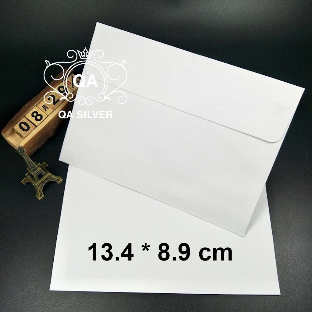 Phong bì trắng nhỏ mini đựng thiệp bao thư chữ nhật 9 x 13.4 cm QA SILVER AC201202