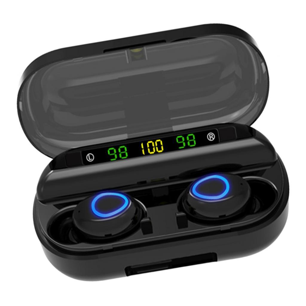 V10   V5.0 Wireless Touch Control LED Display Earphone Black