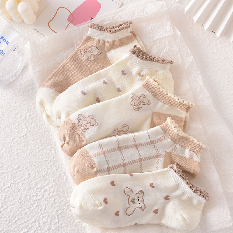 Set 5 đôi tất cho bạn gái siêu xinh chất cotton siêu mềm