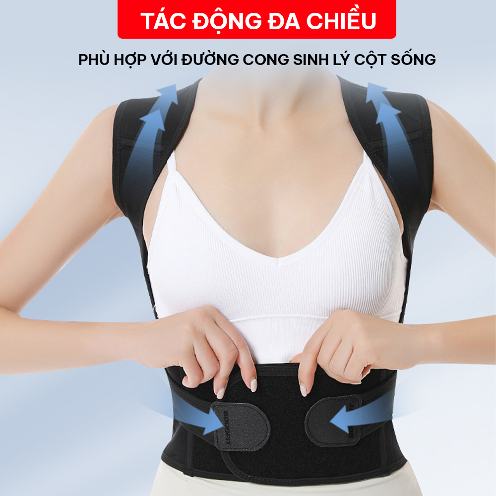 Đai chống gù lưng nam, nữ, trẻ em hỗ trợ cải thiện vóc dáng chính hãng GoodFit GF716P