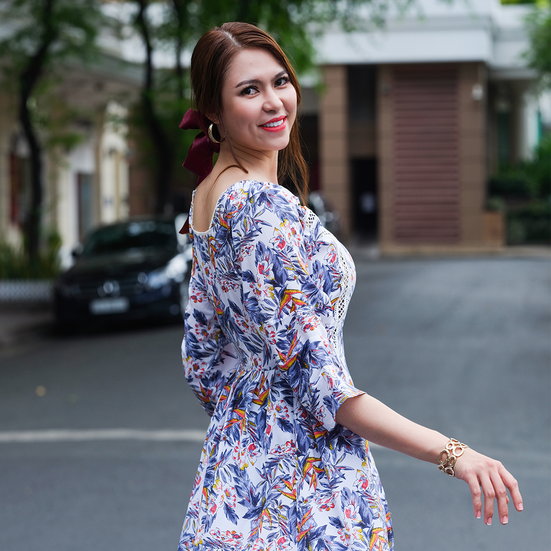 Đầm Hoa Cao Cấp Đầm Đuôi Cá Đẹp Thời trang thiết kế Hity DRE123