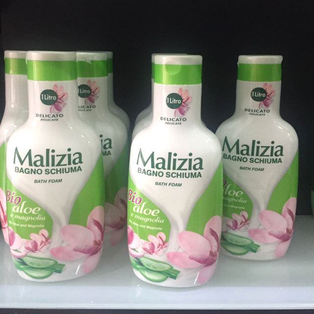 Sữa Tắm Maliza Bio Aloe & Magnolia Bagno Schiuma bath Foam 1000ml tặng kèm móc khóa