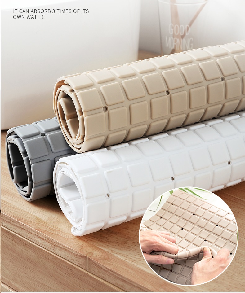Thảm nhà tắm hình ô vuông, miếng lót chân bằng nhựa TPE chống trơn trượt bảo vệ an toàn