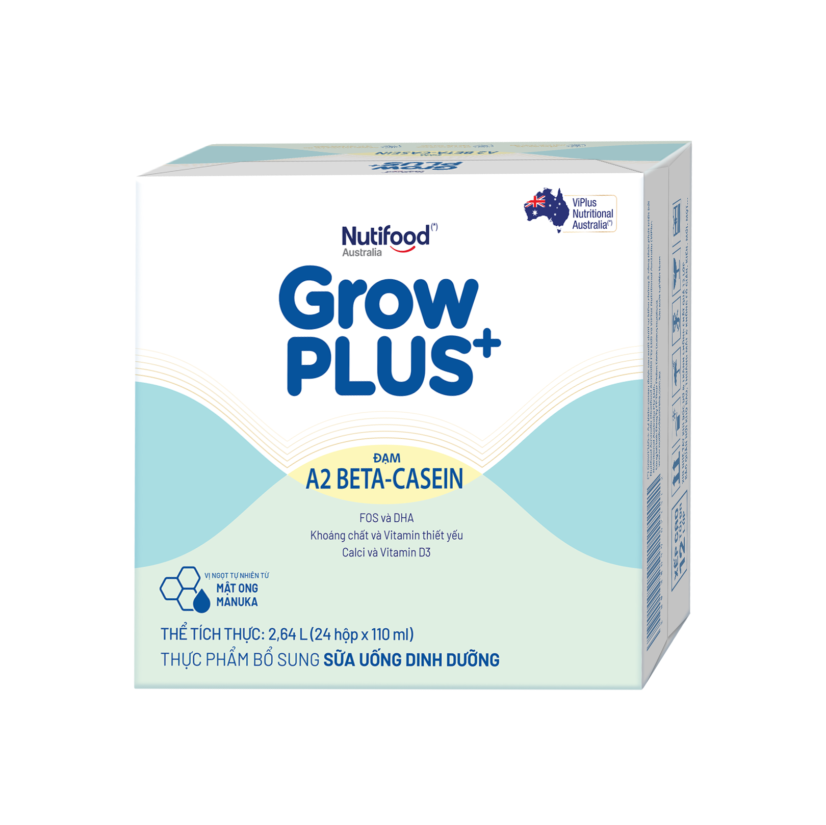 Thùng Sữa uống dinh dưỡng GrowPLUS+ A2 Beta-casein (24 Hộp x 110ml)