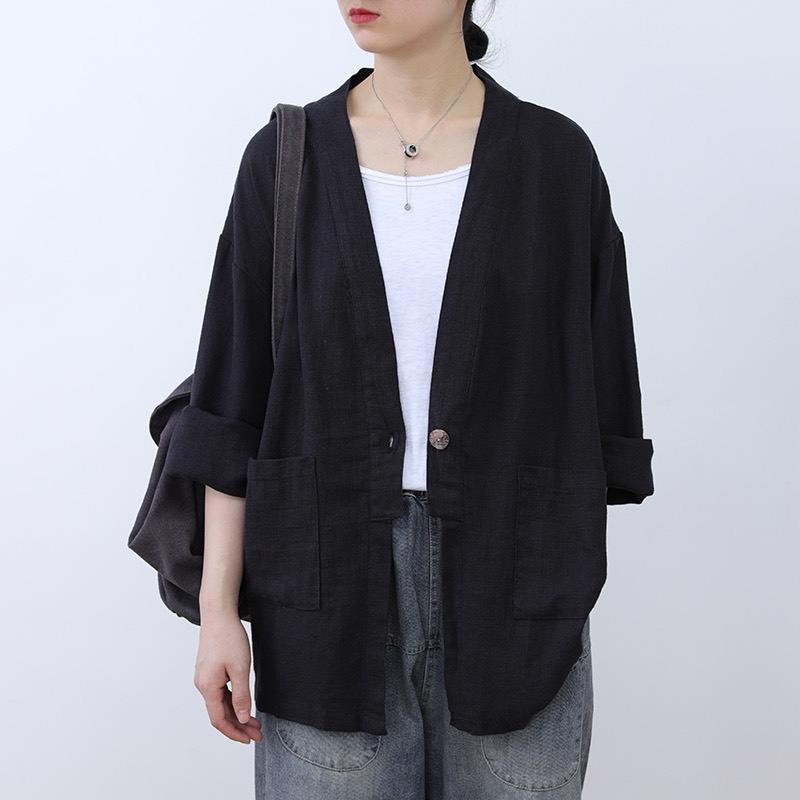 Áo khoác nhẹ cardigan nữ Linen bột Premium trẻ trung phong cách ArcticHunter