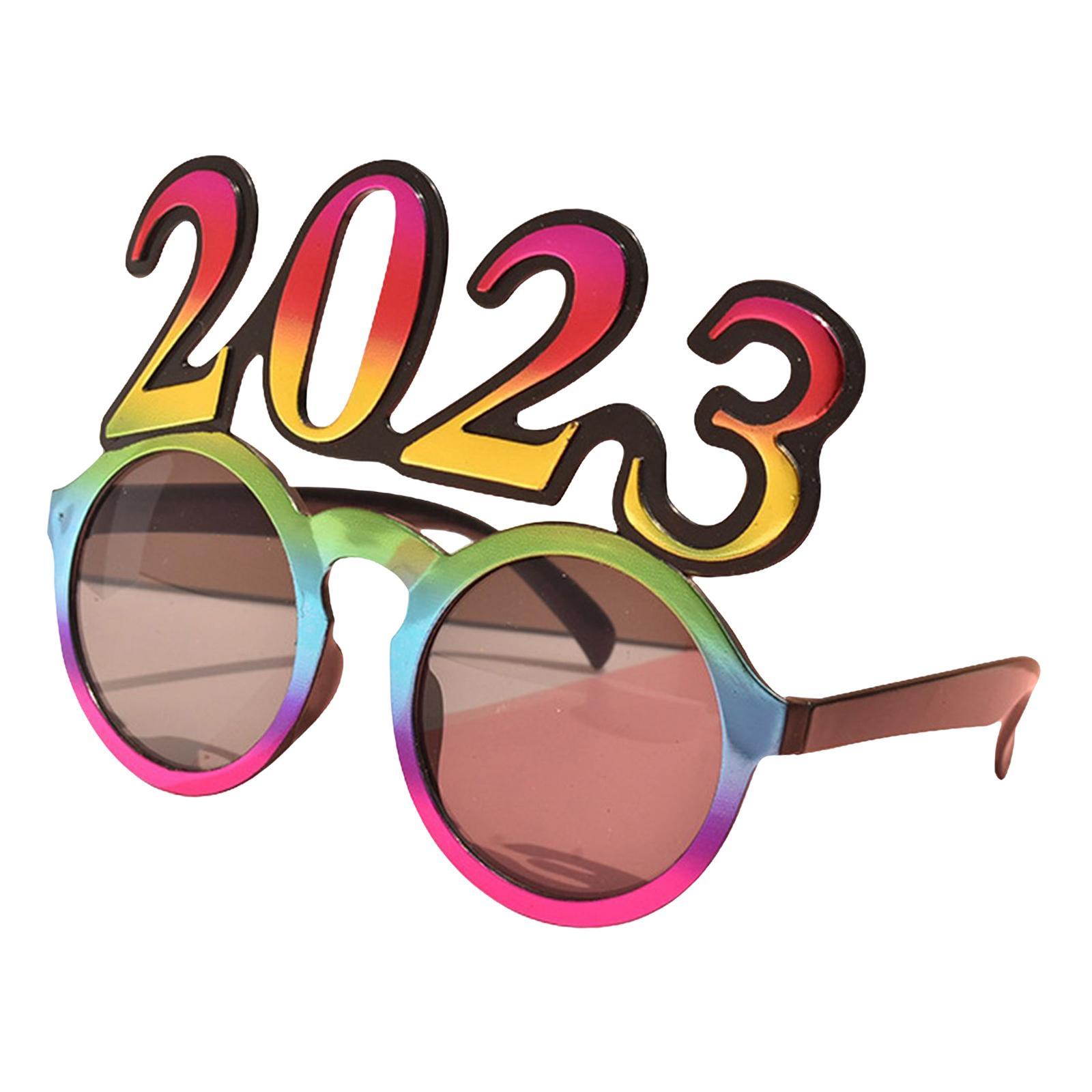 New Year Photo Glasses Decorations Photo Prop for Adults Kids Celebration