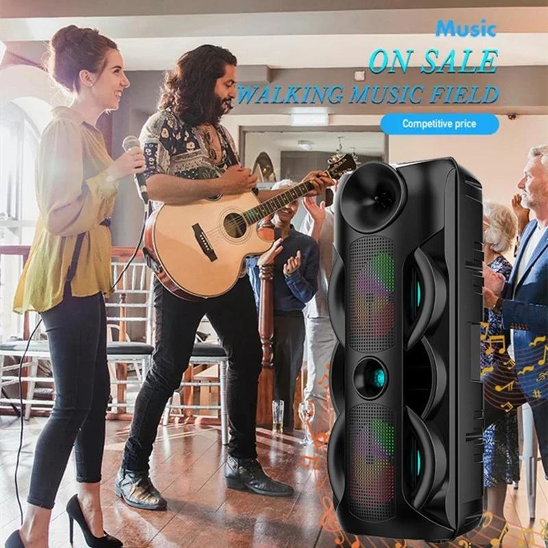 Loa Bluetooth công suất cao mới Home Dual 8 inch Squetooth Square Outdoor Audio âm thanh với micrô điều khiển từ xa micrô Color: ZQS4245