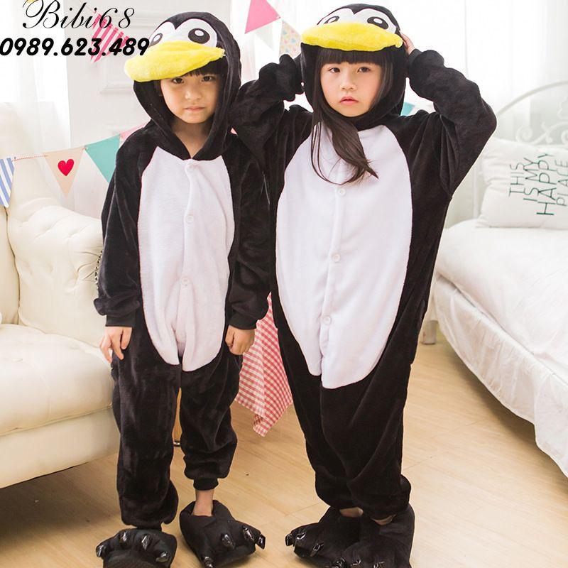 Bộ Đồ hình thú liền thân lông mịn Pijama dành Cho Người Lớn và Trẻ Em Hoạt Hình Cosplay