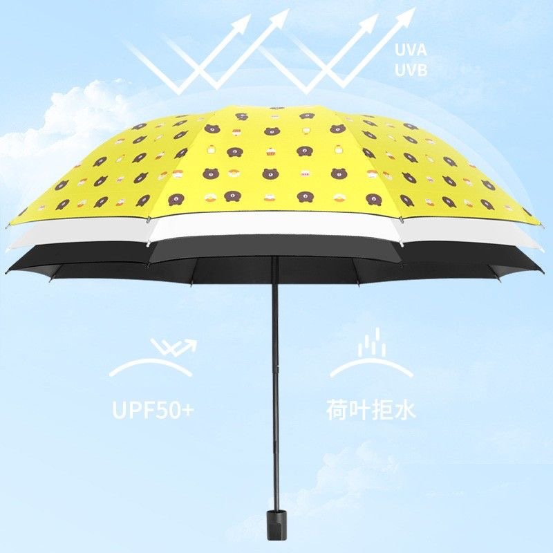 Dù Đi Mưa Gấp Gọn Hình Gấu 2 Lớp Chống Thấm Tốt - Hàng chính hãng