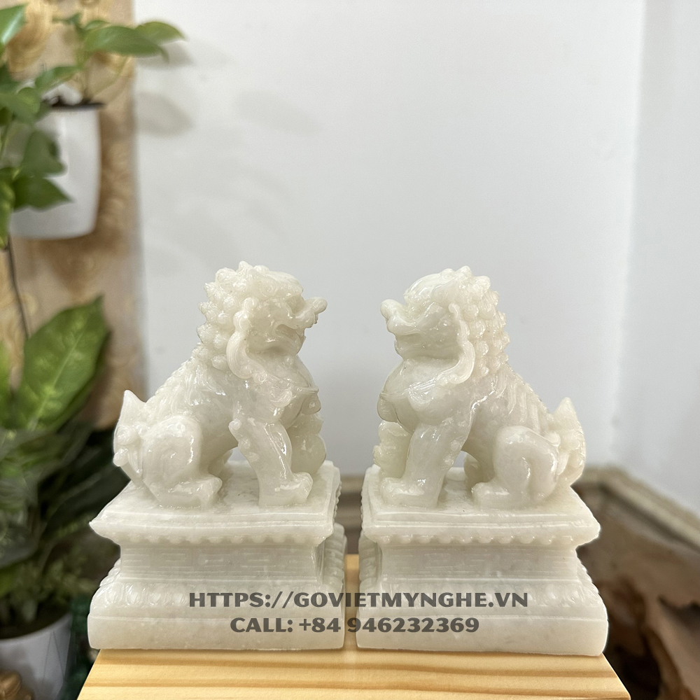 Cặp tượng đá trang trí kỳ lân - đá non nước