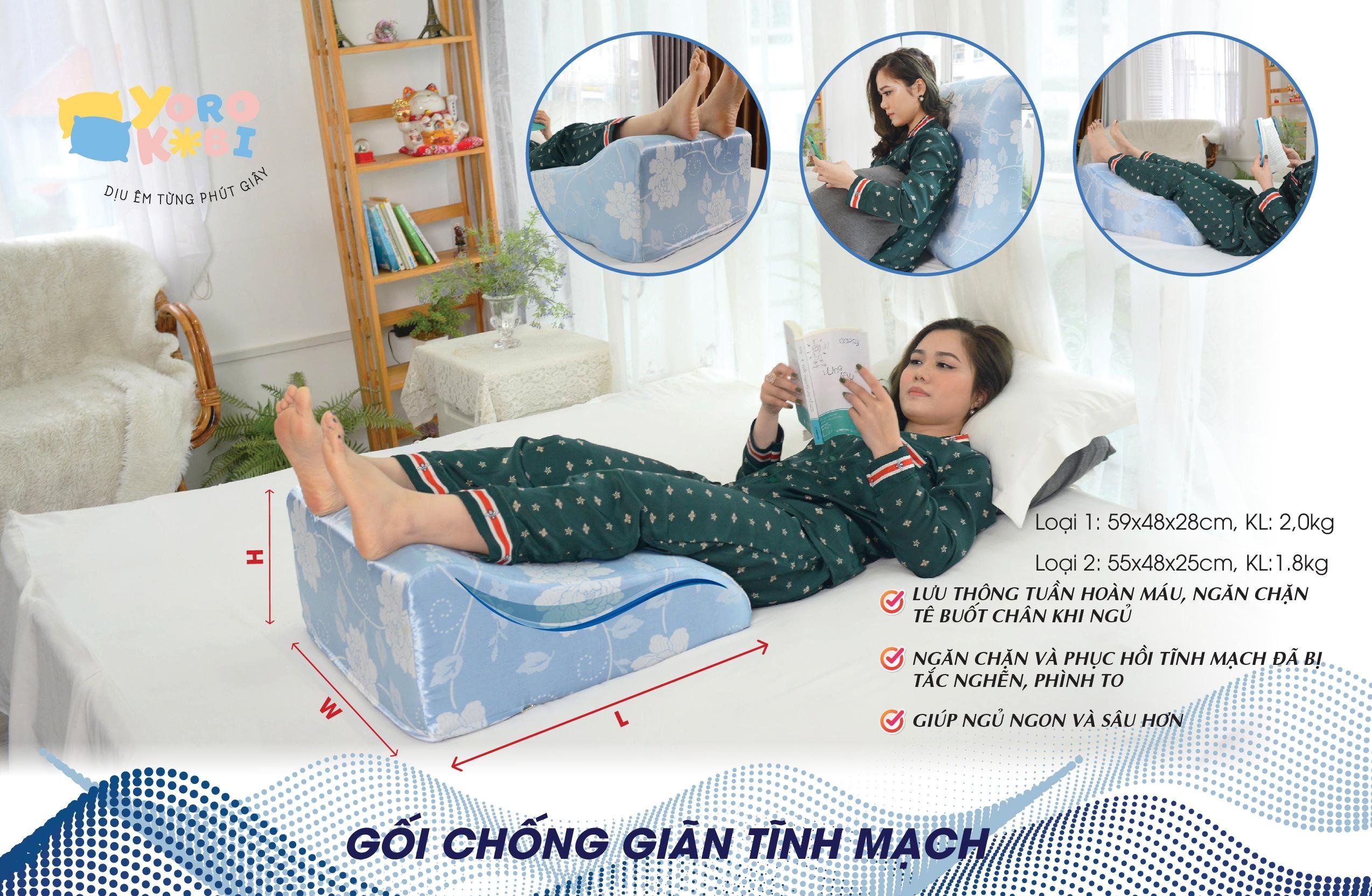 VỎ GỐI CHỐNG GIÃN TĨNH MẠCH 25CM - MÀU ĐỎ ĐỖ QUYÊN