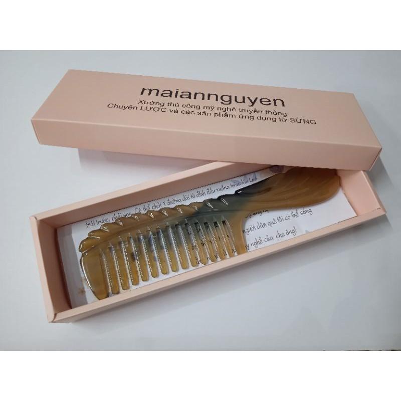 Lược sừng chống rụng tóc _ mẫu bé răng thưa cho tóc xoăn
