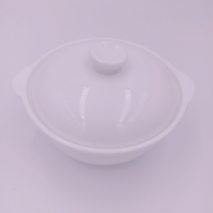 Bát 2 tai có nắp đựng súp, chưng đồ ăn dặm size 5 inch tặng kèm thìa sứ cao cấp