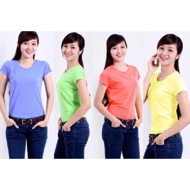 Áo thun trơn cổ tròn