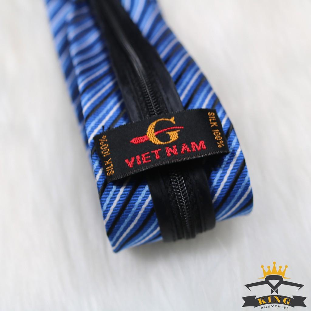 Cà vạt nam KING caravat công sở và chú rể vải lụa mịn thắt sẵn bản nhỏ 6cm style hàn quốc C020