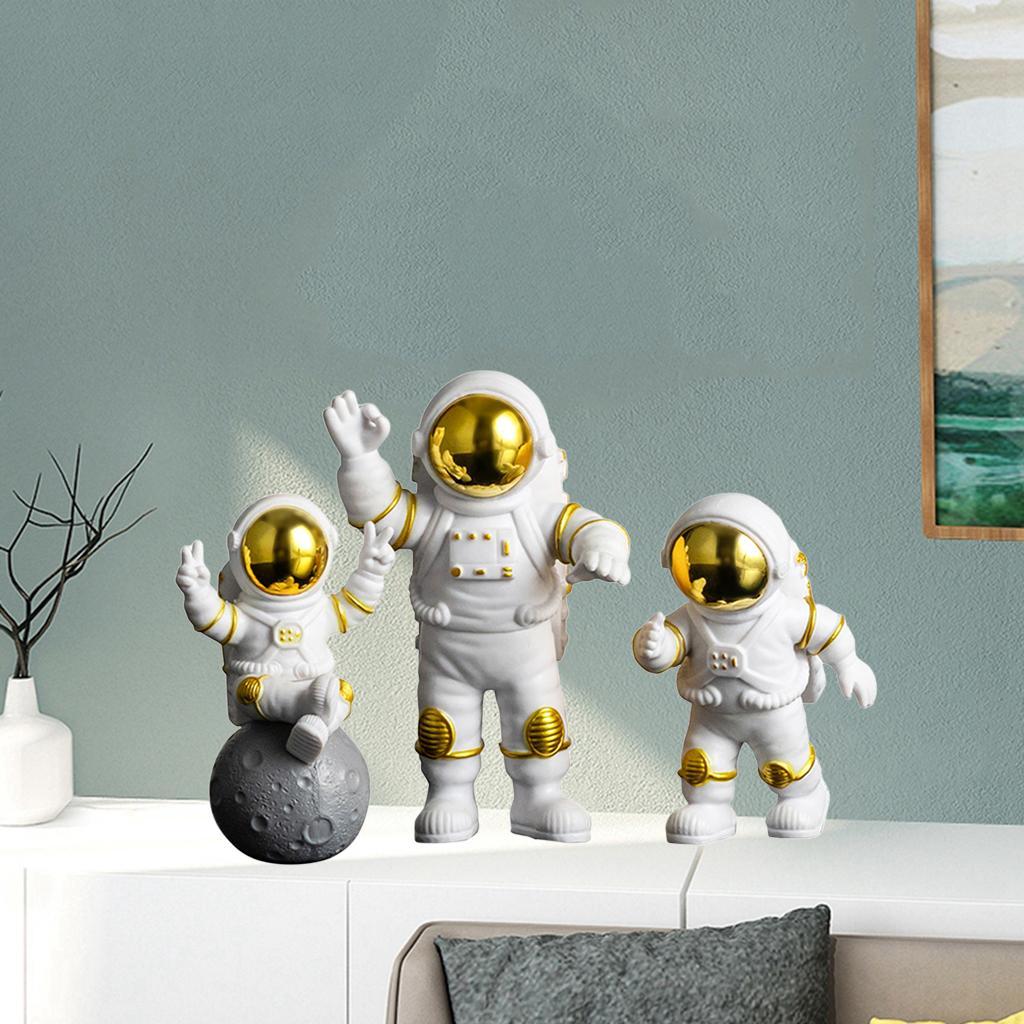 3pcs Astronaut Figurine Home Decor astronaut Statue Sculpture Decor