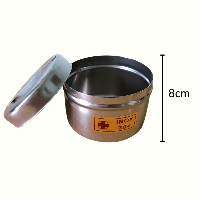 Hũ Inox Đựng Bông + Khay Inox Phun Xăm Thẩm Mỹ và Y Tế