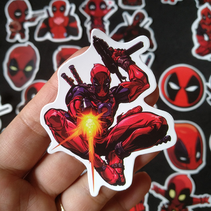 Bộ Sticker dán cao cấp chủ đề DEADPOOL - Dùng dán Xe, dán mũ bảo hiểm, dán Laptop