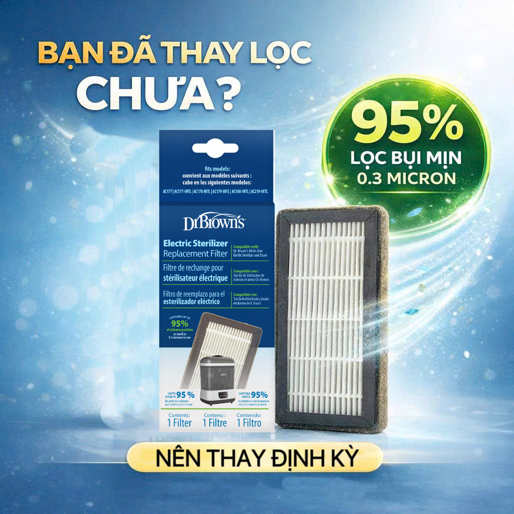 [ AC197 ] Tấm lọc khí HEPA dùng cho máy tiệt trùng và sấy khô bình sữa Dr.Brown's