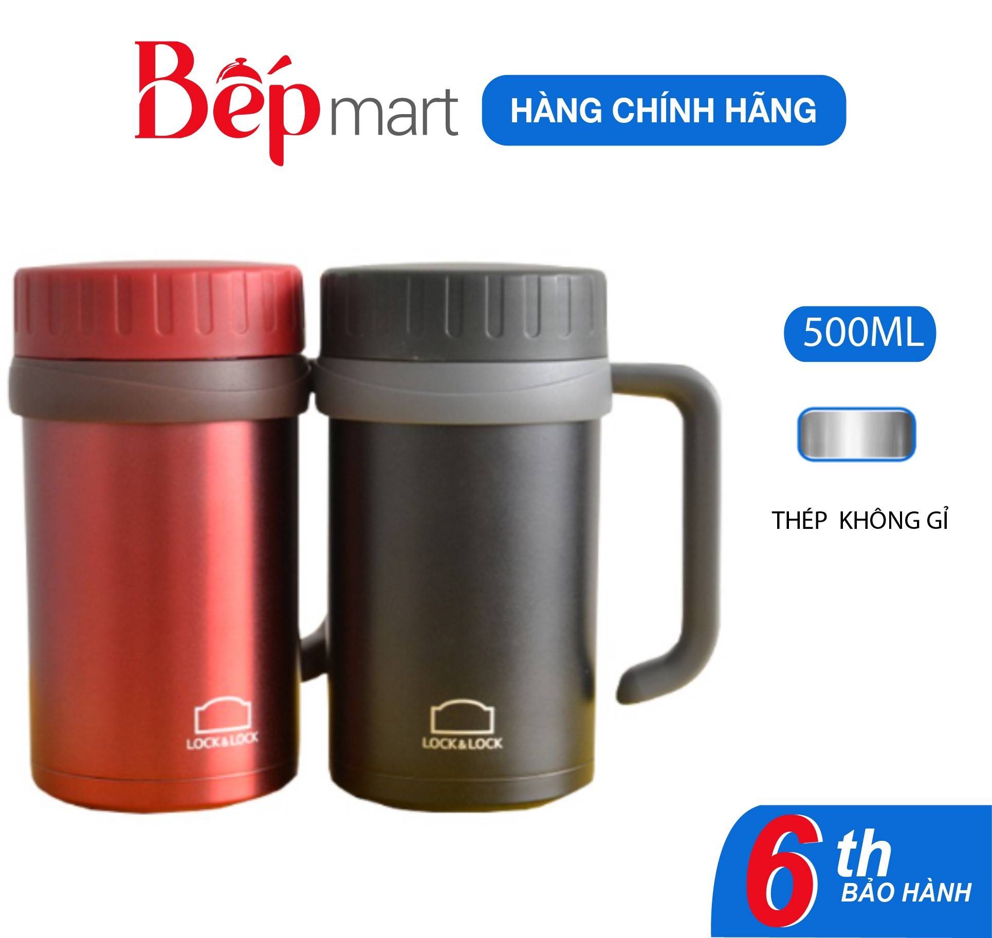 Ca giữ nhiệt Basic Table Mug LocknLock LHC9002 dung tích 500ml thép không gỉ - Hàng chính hãng