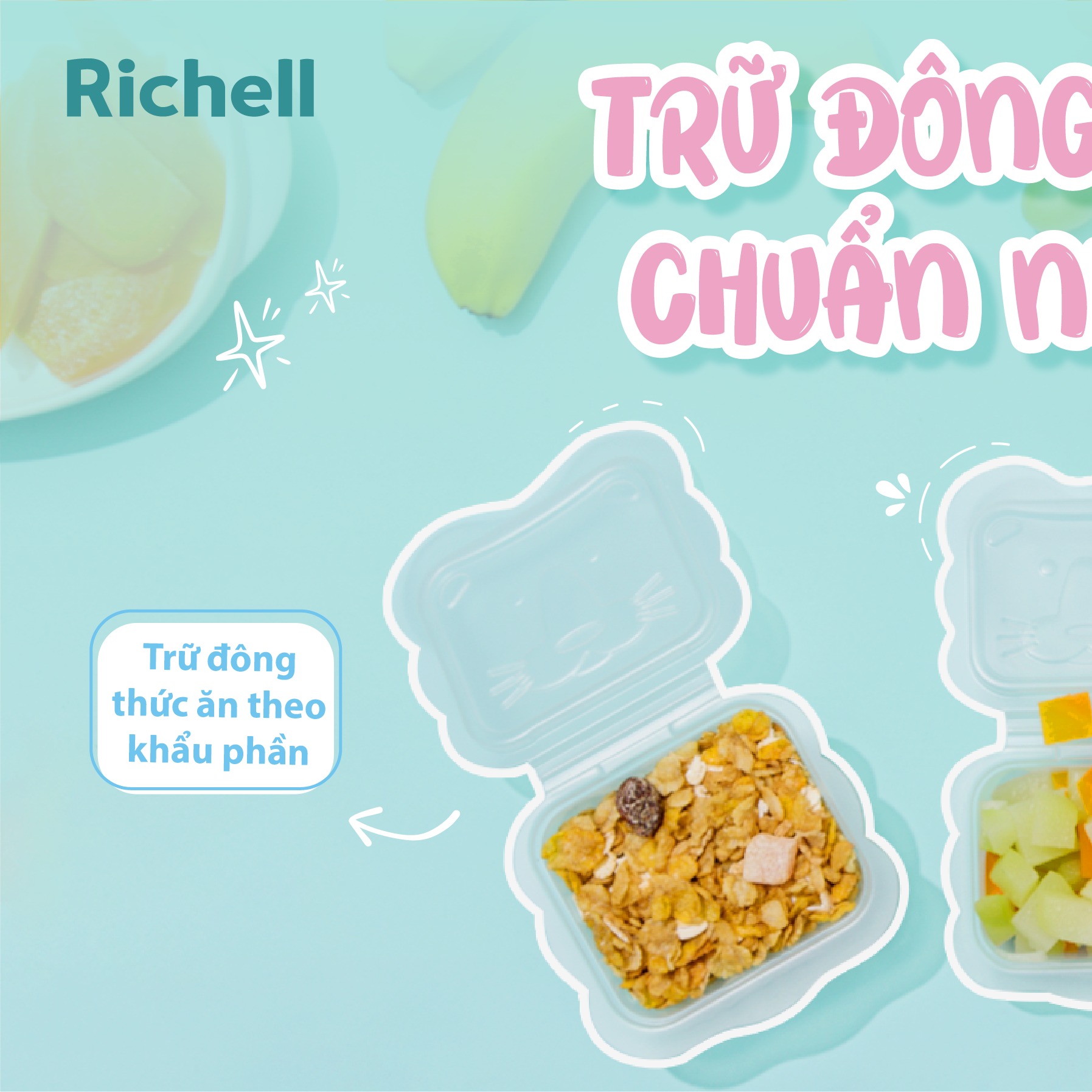 Bộ hộp trữ thức ăn dặm Richell