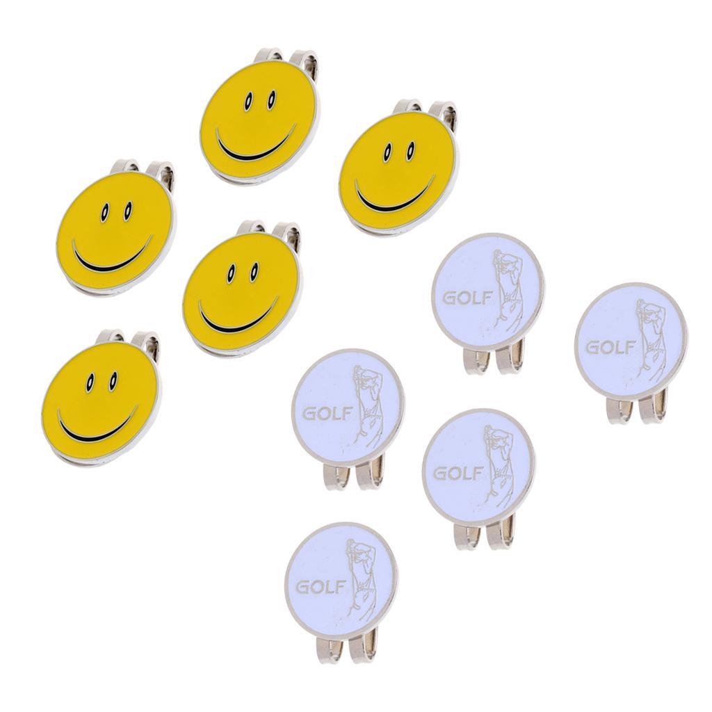 10 Pieces/Pack Smiling Face Golfer Magnetic Golf Ball Markers Clip On Cap Visor Gifts