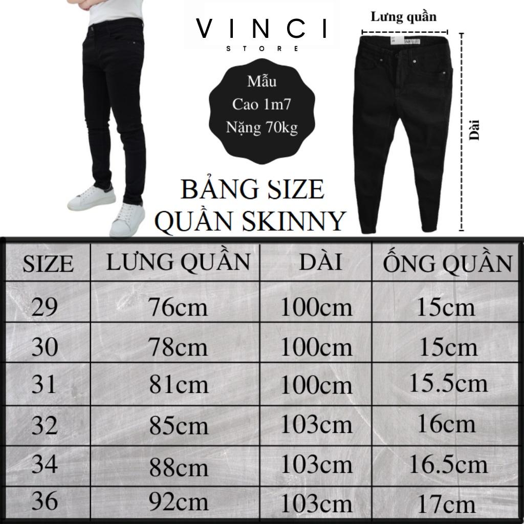 Quần Jean Nam Đen Trơn Skinny &amp; Slim Fit Ống Côn Co Dãn Tôn Dáng