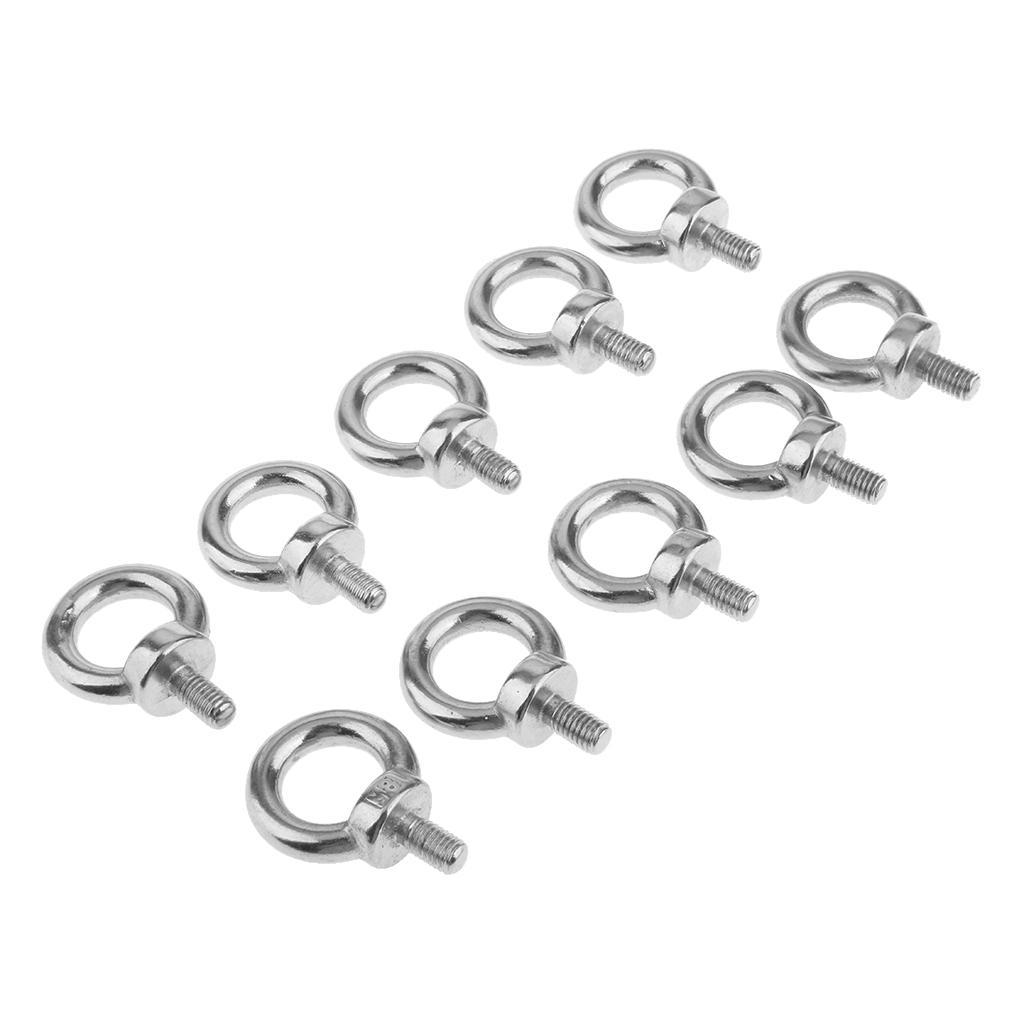 10pcs M8 Marine Boat Stainless Steel   Eye Screw
