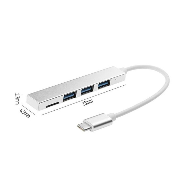 Type C to USB hub 3 ngõ USB  và 1 khe đọc thẻ TF/micro SD