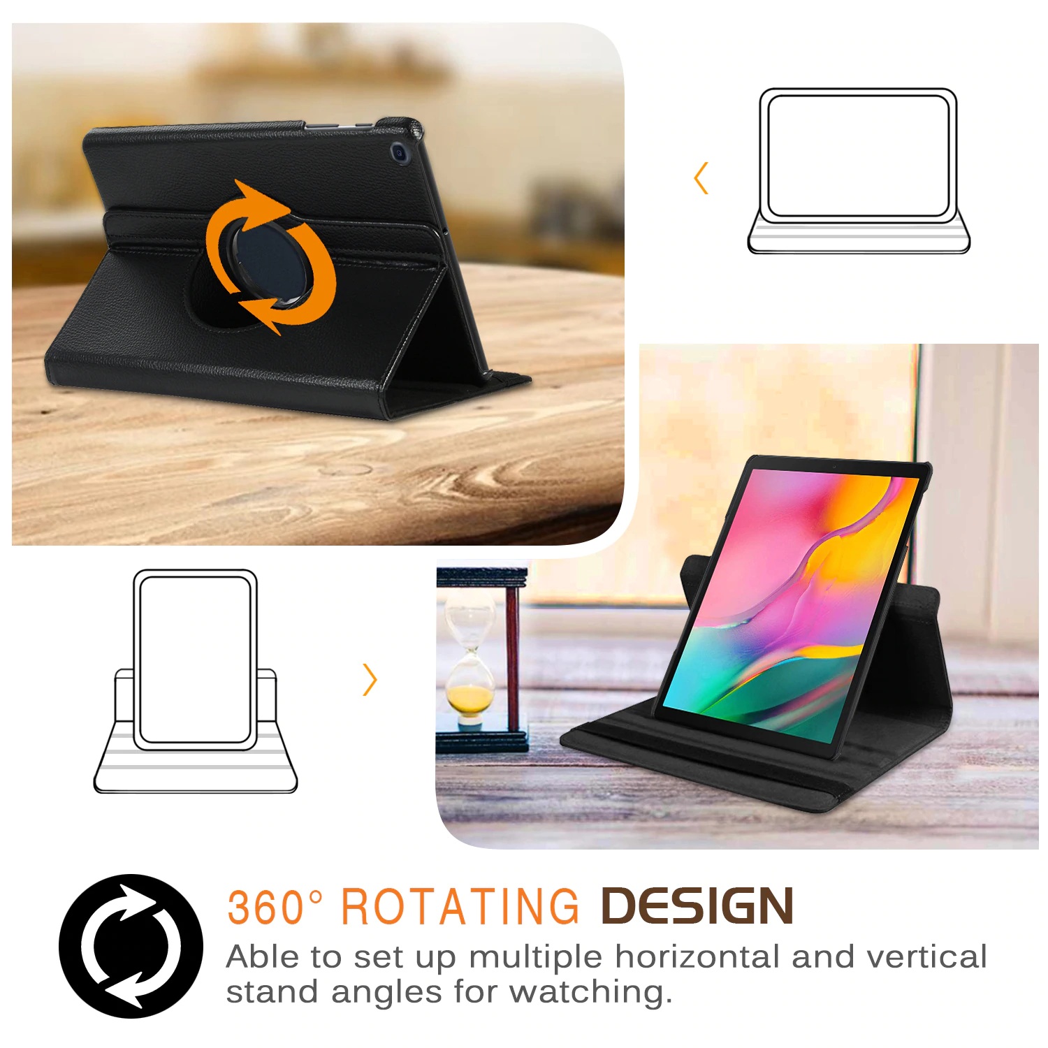 Case bao da Galaxy Tab S6 Lite 2022 / 2020 10.4 inch xoay 360 độ chống sốc hiệu HOTCASE - hàng nhập khẩu