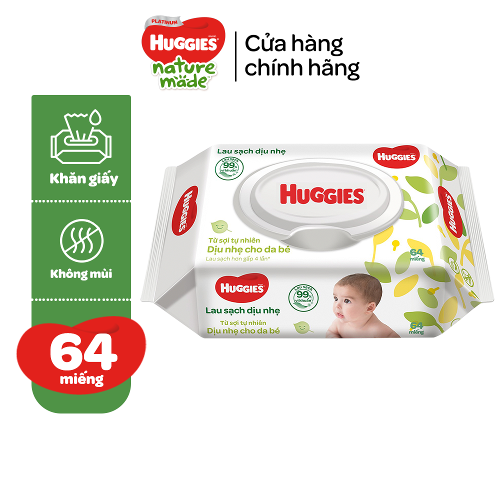 Thùng 12 gói khăn giấy ướt cho trẻ sơ sinh HUGGIES - Hàng chính hãng