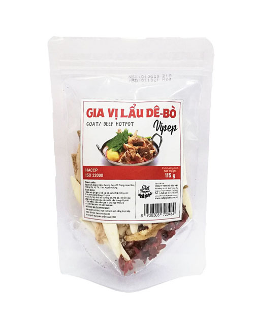 Gia Vị Nấu Lẩu Dê - Bò Tự Nhiên Vipep 115g