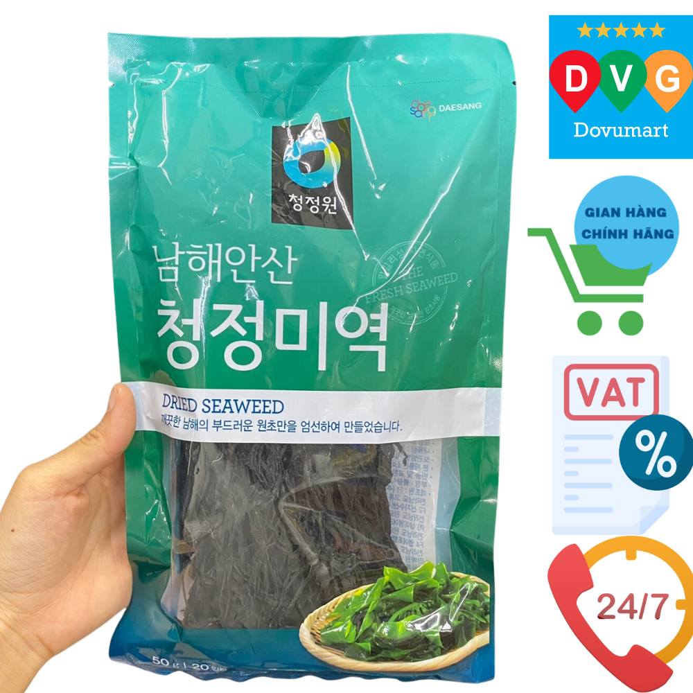 Rong Biển Khô Nấu Canh Daesang Hàn Quốc Gói 50G / 대상) 청정미역 50G