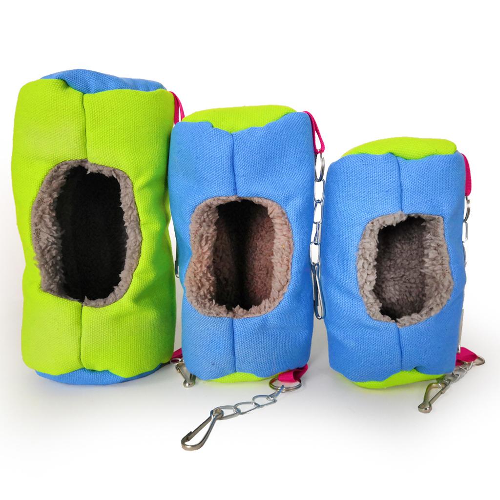 Small Animal Sleep Tube Hanging Cozy Bed Pet House Cage Hammock Cave Hut Winter
