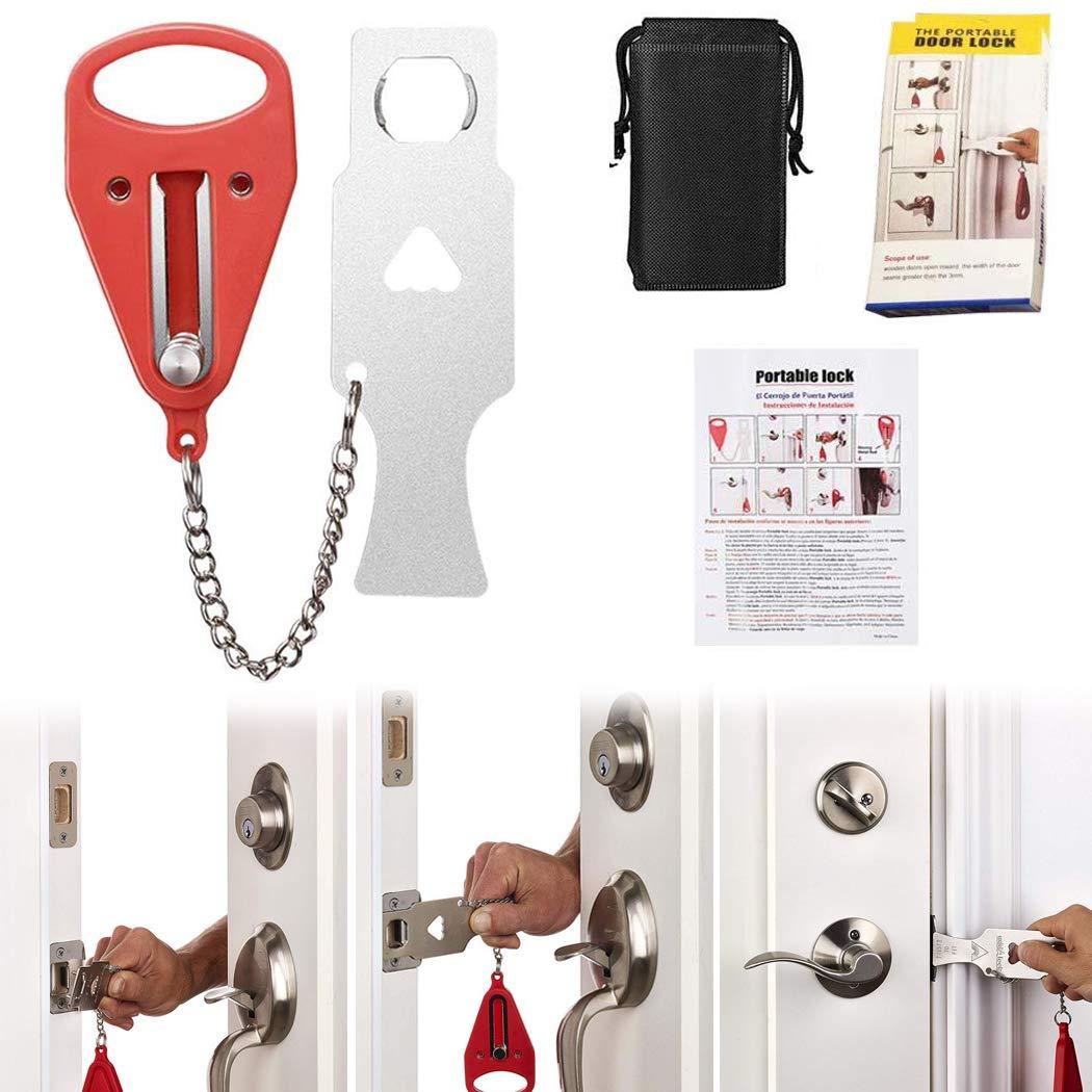 Khóa cửa di động Khóa du lịch Khóa bảo mật và khóa an toàn an toàn cho người dân di dời tại nhà ở căn hộ nhà ở khách sạn Motel