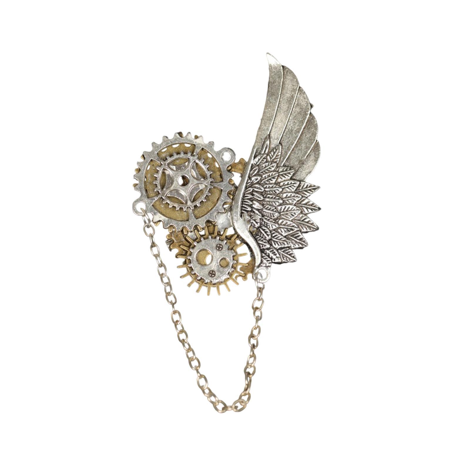 Angel Wing Brooch Metal Decorative Halloween Costume Hanging Chain Brooches