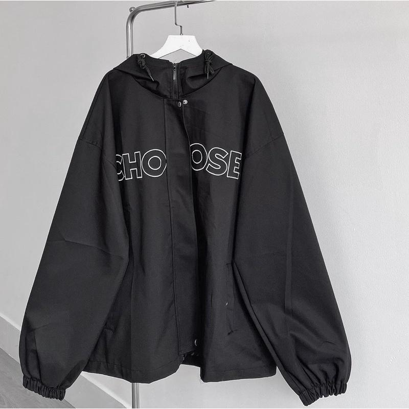 Áo khoác kaki lót dù CHOOSE màu đen ảnh thật unisex SSSTore ( nam nữ mặc đều được)