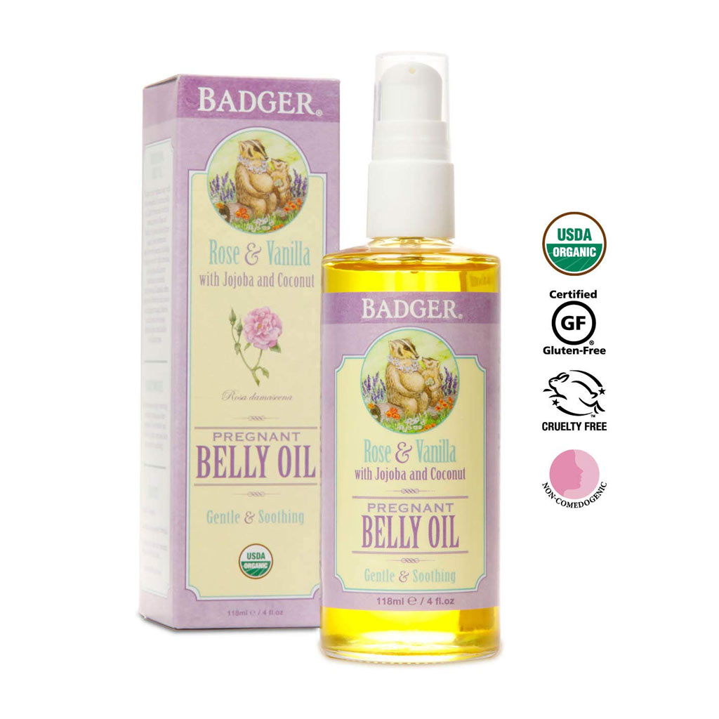 Dầu Hữu Cơ Dưỡng Da Vùng Bụng Cho Mẹ Bầu Badger Belly Oil - 118mL