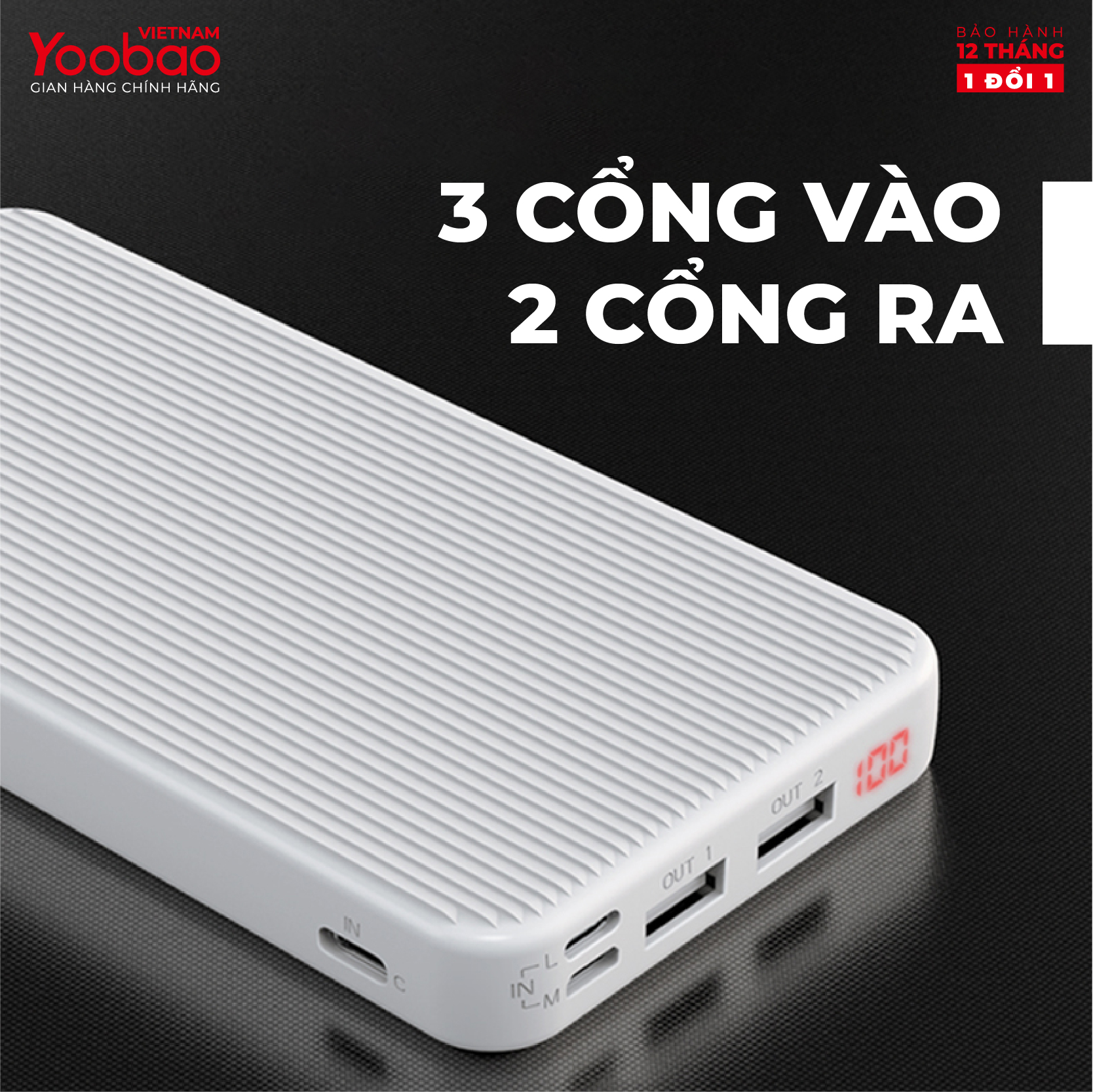 Sạc dự phòng 10000mAh Yoobao P10D Slim sạc nhanh PD Công suất 18W - Hàng chính hãng