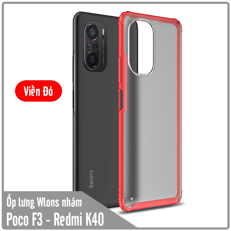 Ốp lưng chống sốc cho Xiaomi Poco F3 - Redmi K40 nhám viền màu