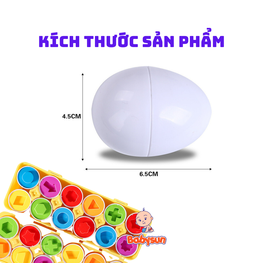 Trò chơi trứng matching egg, sét trứng ghép đôi matching đầu đời cho bé loại cao cấp có khay đựng 12 quả to