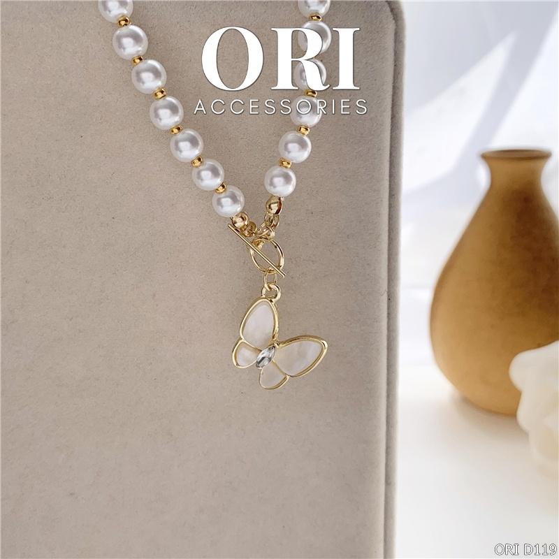 Dây chuyền nữ dây chuỗi ngọc hình cánh bướm Vivian trang nhã ORI ACCESSORIES D119