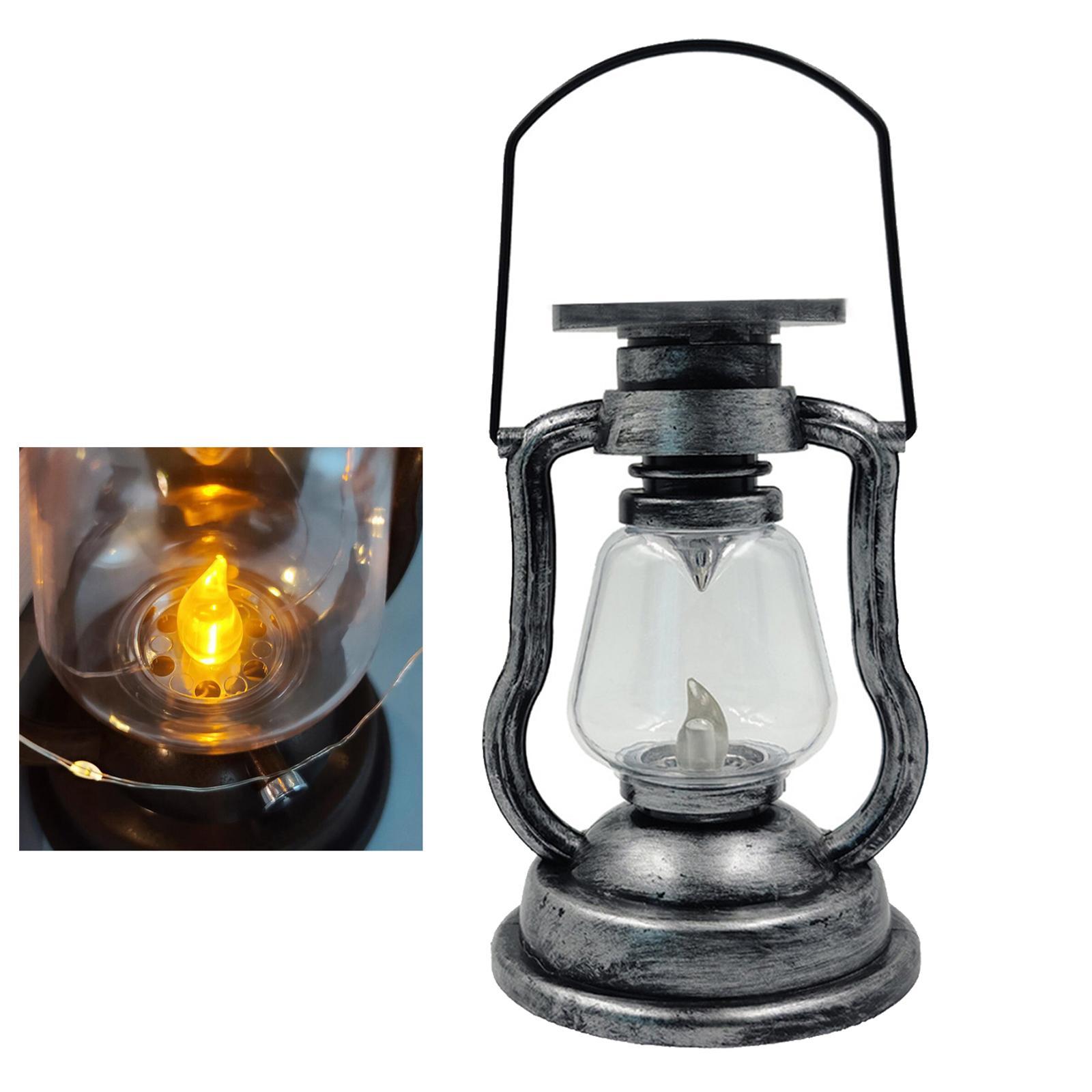 Vintage Style Solar LED Camping Lantern Hanging Light Lamp
