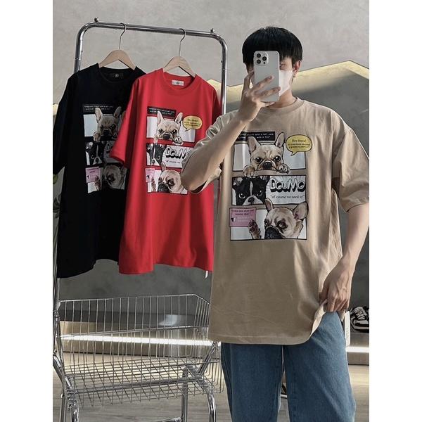 Áo thun unisex áo nam nữ in hình con chó dễ thương